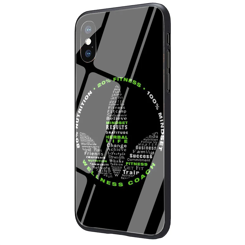 EWAU черный и зеленый чехол для телефона из закаленного стекла Herbalife для iPhone 5 5S SE 6 6s 7 8 Plus X XR XS 11 pro Max - Цвет: G9