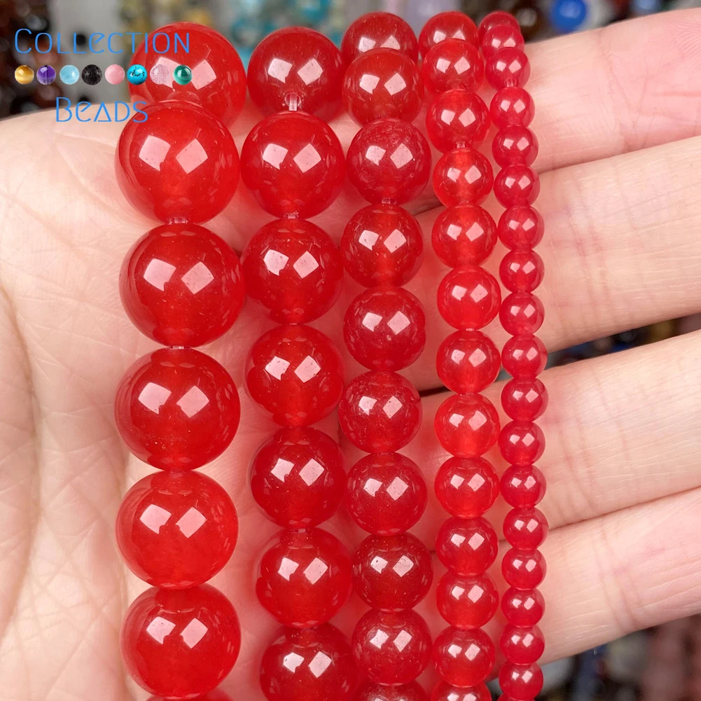 6 mm 60 pezzi di vetro rosso rotondo distanziatore perline allentate per gioielli che fanno 15 pollici fai da te braccialetto collana