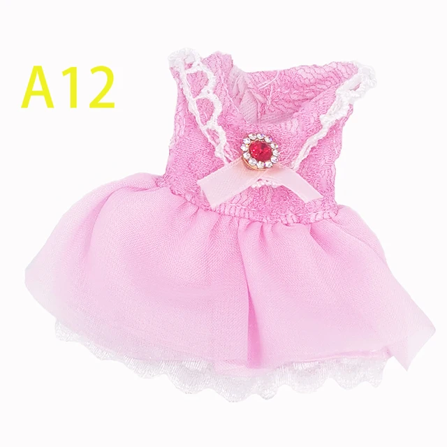 Princess Dress For 1/12 Bjd Dolls Ob11 Clothes Doll Accessories Universal 2021 New Suit Baby Outfits Fit Children Xmas Gifts red gem