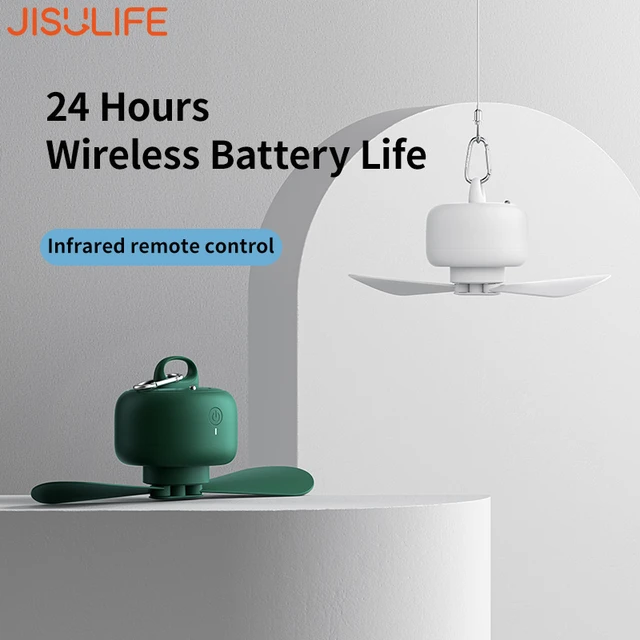 JISULIFE Ceiling Fan USB Rechargeable Portable Household Electric Hanging  Fans with Remote Control - AliExpress