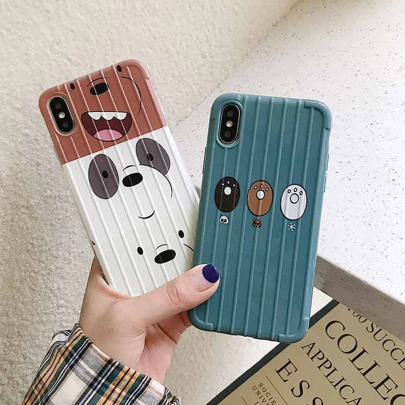 

New cartoon bear color mobile phone case for iPhone X XS XR XSMax 8 7 6 6S PluS soft shell plastic drop protection cover