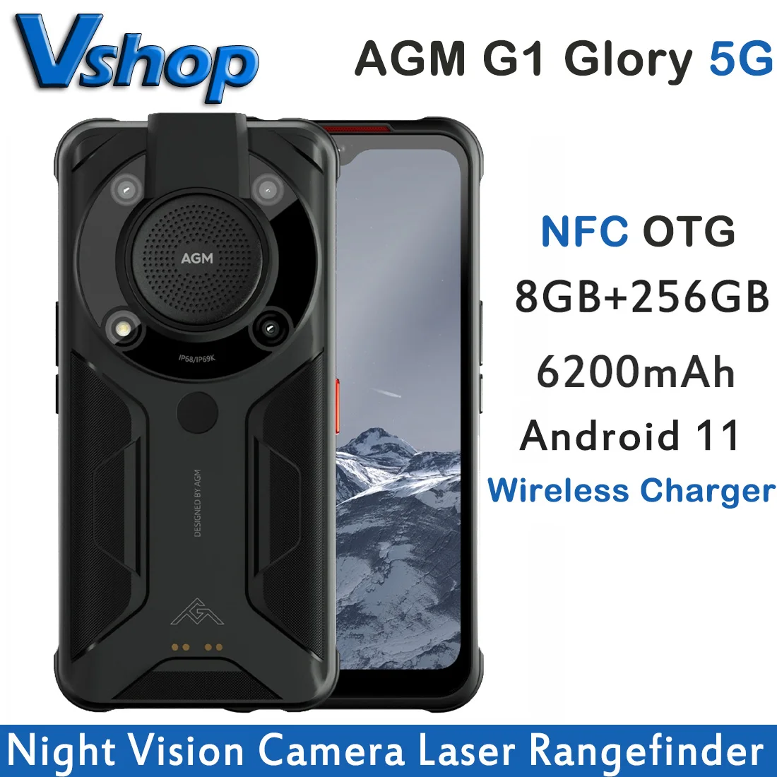 AGM Glory G1 смартфон с 5 5-дюймовым дисплеем ОЗУ 8 Гб ПЗУ 256 ГБ 6200 мАч | Мобильные