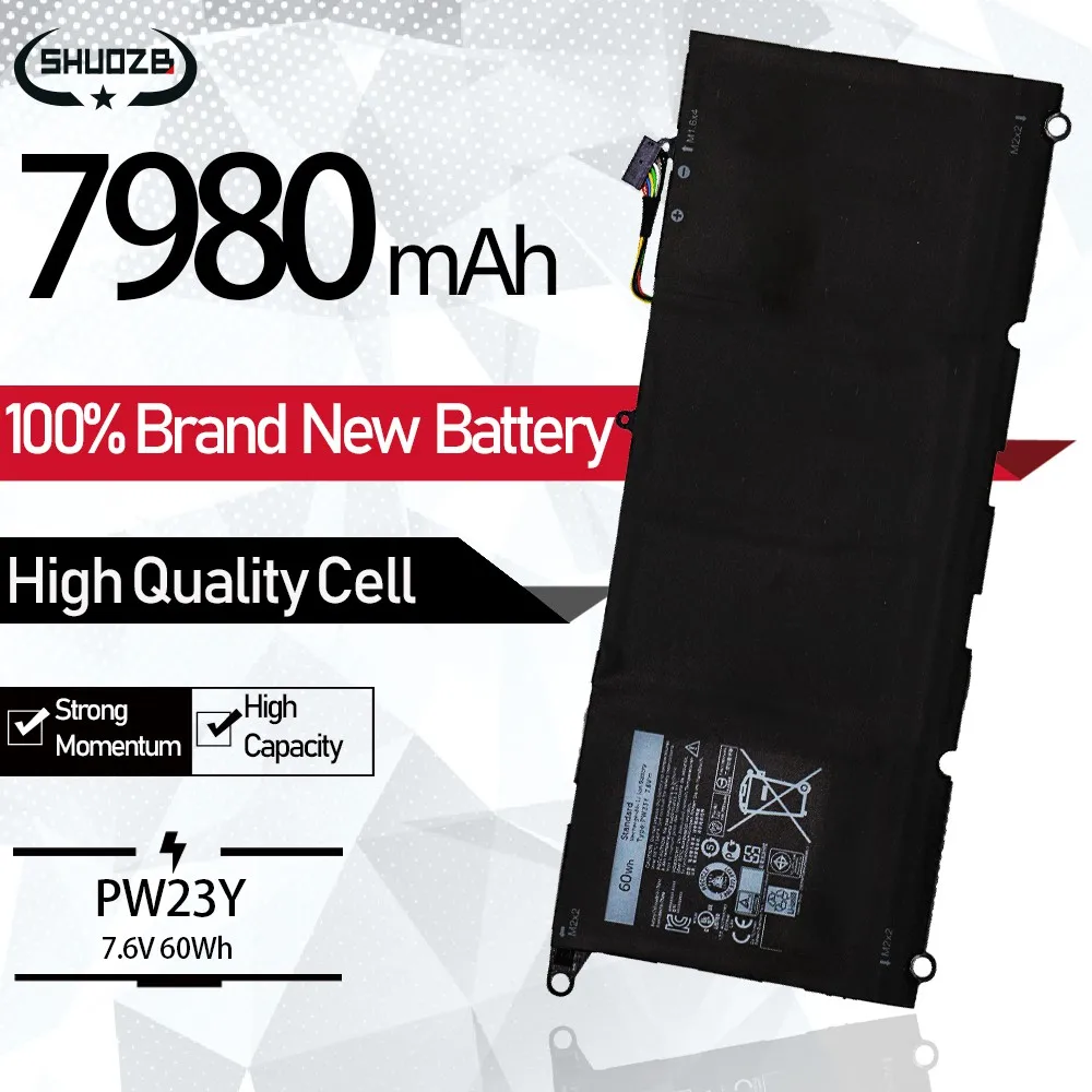 7890mAh 7 6 V 60Wh Новый RNP72 TP1GT PW23Y Аккумулятор для ноутбука DELL XPS 13 9360 Series | Компьютеры и