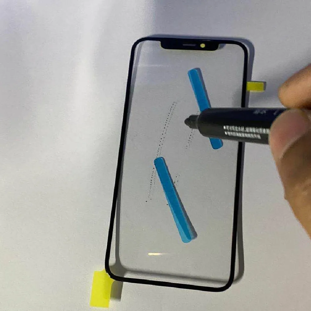 Внешнее стекло с клеем OCA для iPhone 12 11 pro max X XS XR MAX Замена сенсорного ЖК-объектива 10