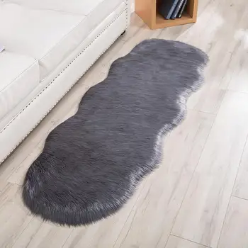 

60*90cm Kids Room Living Room Plush Floor Rug Mat Imitation Leather Artificial Floor Fur Wool Carpet Sofa Rugs Hairy Fur L9E2