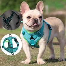 

Nylon Reflective Dog Harness No Pull Adjustable For Small Medium Large Naughty Dog Vest Safety Vehicular Lead Walking Running