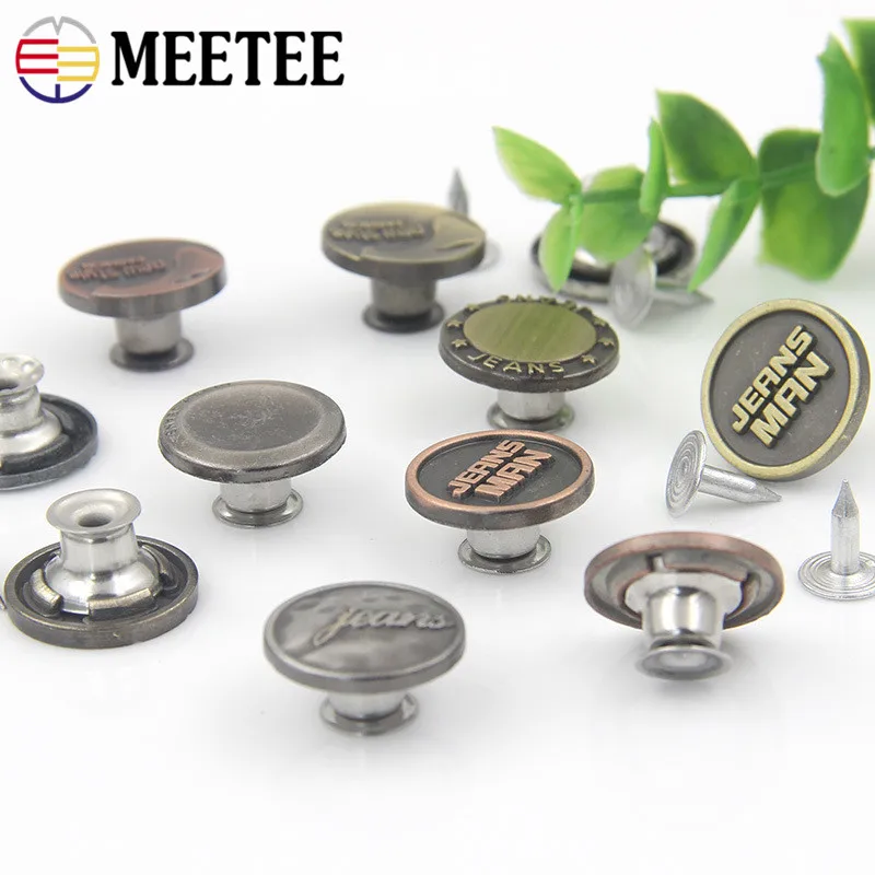 Meetee 20pcs 17mm Multiple Style Metal Cowboy Men's Women's Jeans Button for Jacket Decoration Clothing Accessories D2-14 | Дом и сад
