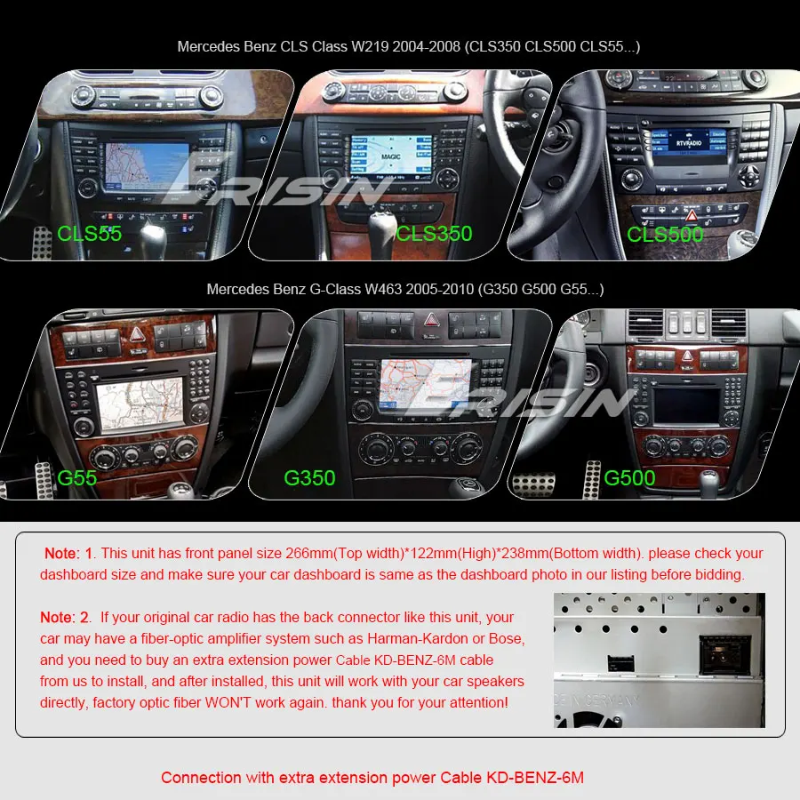 Best Erisin ES7710E 7" Android 9.0 Octa Core 4GB RAM Car DVD Radio BT for Mercedes Benz E/CLS/G Klasse W211 W219 3