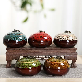 

Small Tea Box Spices Jar Coffee Beans Storage Bottle Sugar Salt Storage Tank 1 Piece Powder Can Ceramic Containers For Food Pot