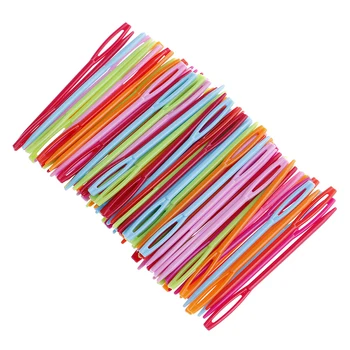 

20pcs 7cm Plastic Knitting Needles Crochet Hooks Tapestry Wool Yarn Needles Children DIY Sweater Weaving Tools