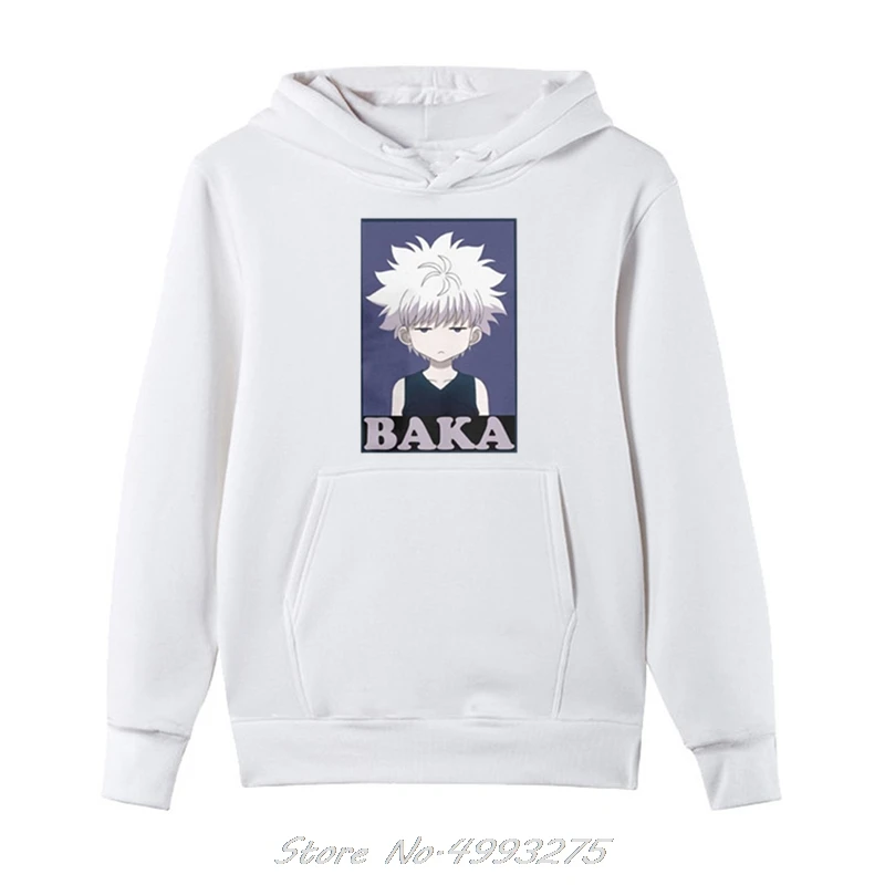 Охотник х Охотник толстовки Killua Zoldyck Baka классический комикс классический аниме Япония хлопок унисекс флис толстовки на молнии мужская куртка
