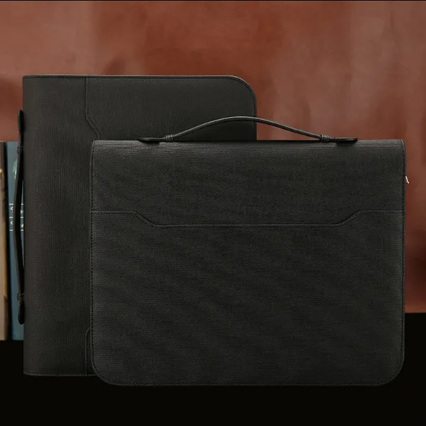 A4 папка для файлов блокнот портфель с калькулятор Padfolio PU кожаный переплет менеджер органайзер для документов Застежка ручной зажим файл