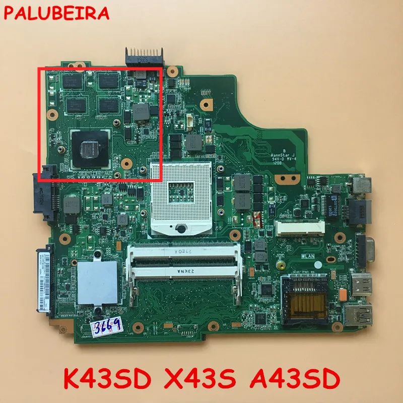PALUBEIRA K43SD X43S A43SD материнская плата для ASUS материнская плата ноутбука K43SD протестирована Быстрая