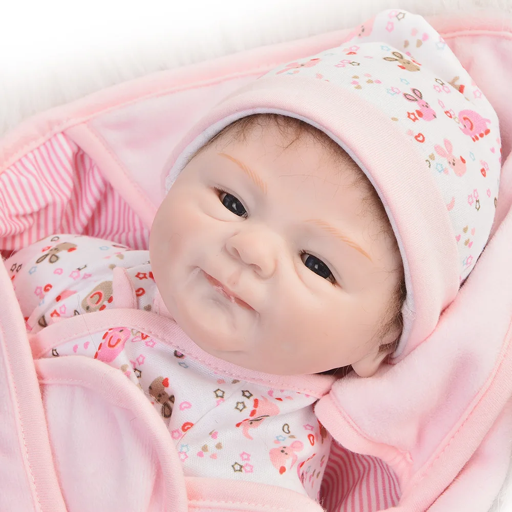  Keiumi Cloth Body Model Infant 17-Inch Soft Silicone Reborn Baby Doll