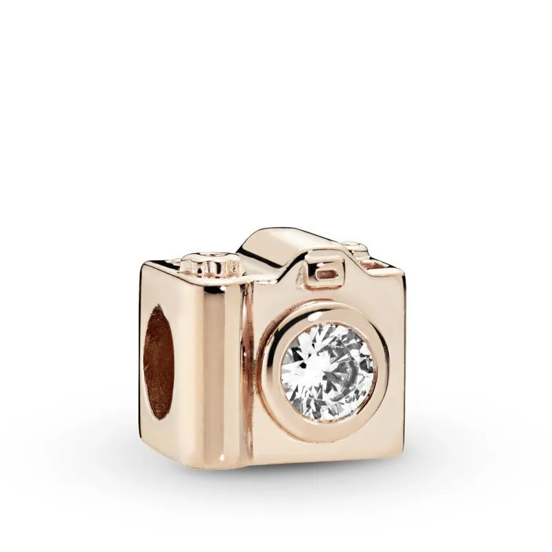 5PCS-New-Rose-Gold-Zinc-Alloy-Plating-Enamel-Crystal-Camera-Beads-Fit-Original-Pandora-Bracelets-Pendants