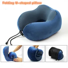 

Airplane Travel Headrest U Shaped Neck Pillows Memory Foam Soft Slow Rebound Space Fold Travel Pillow Neck Cervical Healthcare