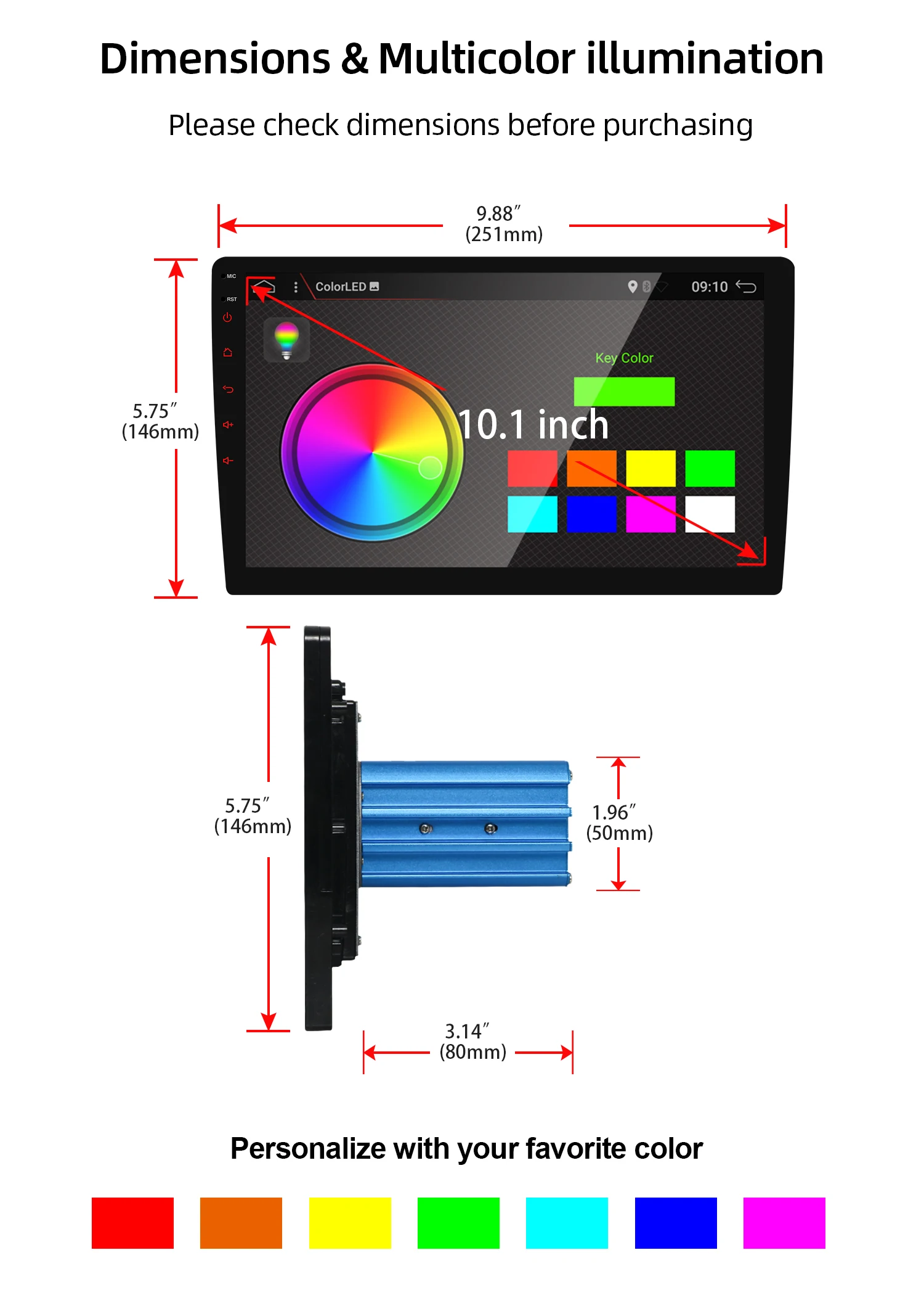 Multimídia com Android Navegação por Gps Rádio Multimídia Automotivo Bluetooth Som Universal 10 hd 1024*600 Dab Hdmi 10.0 18 Rádio multimídia automotivo, rádio multimídia com android