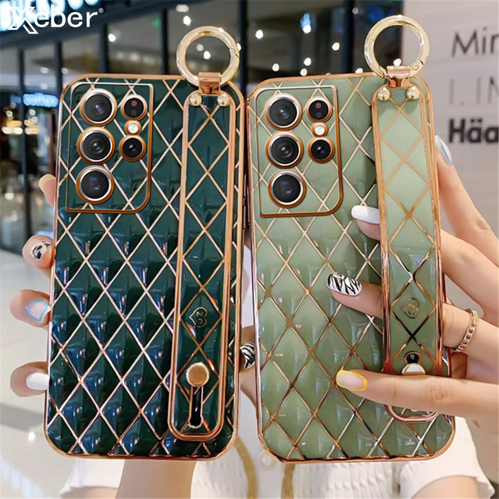 Роскошный мягкий силиконовый чехол с позолоченным ремешком для Samsung Galaxy A52 A72 A32 A12