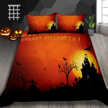 

Thumbedding Hot Selling Bedding Set Halloween Night Deserted Duvet Cover Festival Gifts King Queen Full Twin Single Bed Set
