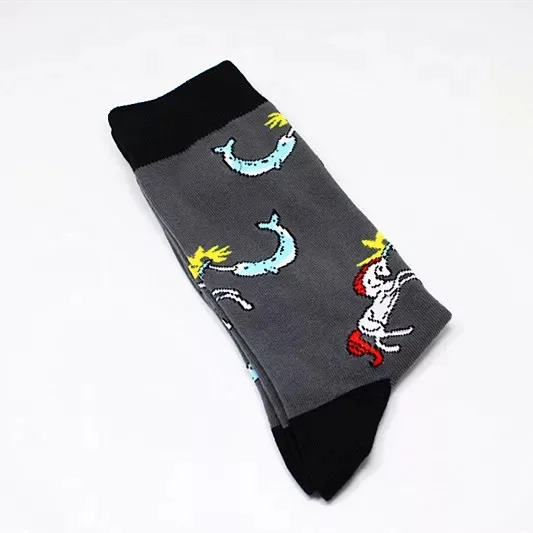 1 пара, мужские хлопчатобумажные носки, цветные художественные носки, много узоров, длинная дизайнерская уличная одежда, Веселые носки для скейтборда, мужские нарядные носки - Цвет: 19
