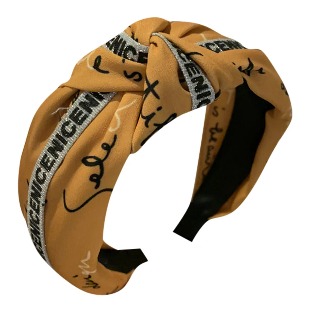 2019 New Women Bowknot Elastic Fabric Headband Cross Knotted Hair Band Adult Pattern Head Hoop Lady Hair Accessories 903