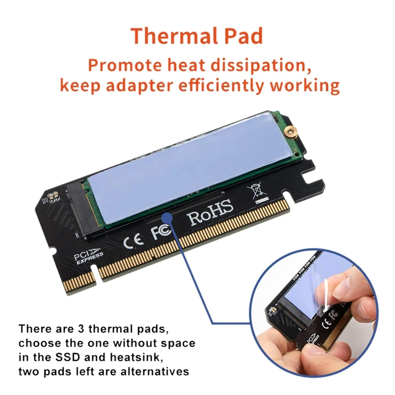 M.2 Nvme Ssd Ngff к Pcie 3,0X16 адаптер M ключ интерфейс карта полная скорость черный