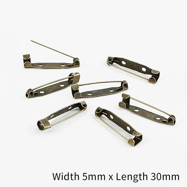 Bronze 5x30mm 50 шт./Партия 15 20 25 30 35 мм золото/серебро/бронзовая брошь зажим базовые булавки безопасные булавки брошь настройки базы для украшений ручной работы Изготовление ювелирных изделий - Цвет: Bronze 5x30mm