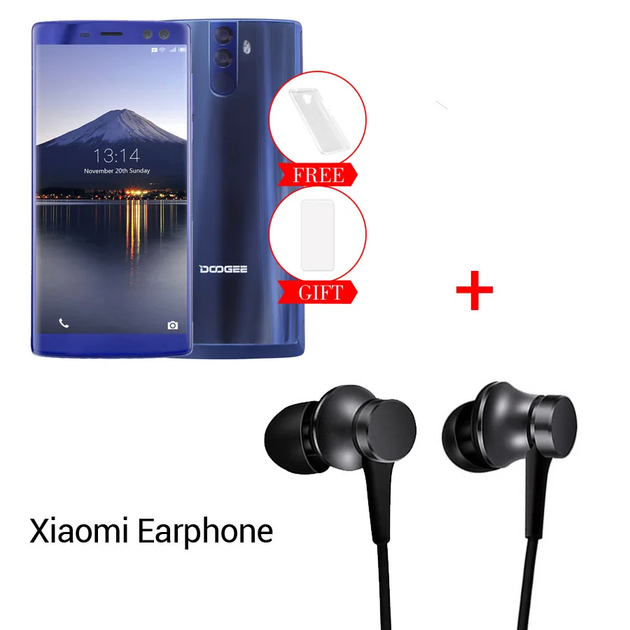 Blue N Earphone DOOGEE BL12000 Android 7,0 12000 мАч Быстрая зарядка 6,0 18:9 FHD+ Восьмиядерный процессор MTK6750T 4 Гб ОЗУ 32 Гб ПЗУ четырехъярусная камера 16 МП мобильный телефон - Цвет: Blue N Earphone