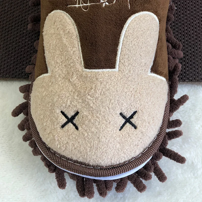 Floor Slippers rabbit Mop For Wash Household Thickened Rriped Double-layer Removable Washable Chenille Lazy Floor Household