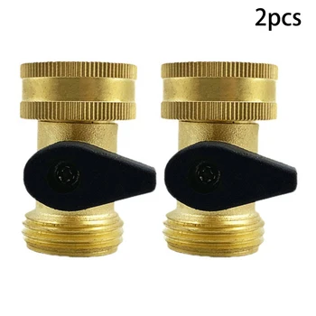 

2PCS G 3/4inch Garden Water Hose One Way Shut Off Valve Pipe Faucet Connector Tool Brass For Watering Plants