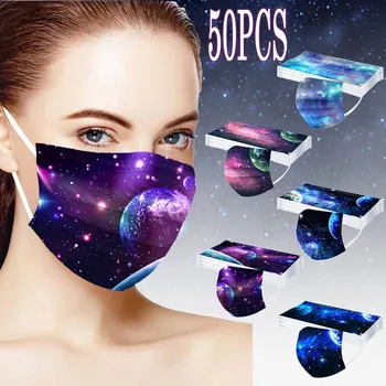 

50pcs Mix Adult Mask Disposable Non Woven Meltblown 3 Layer Filter Mouth Face Mask Breathable Earloops Cotton Mask Mascarillas
