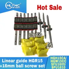 Kit roteador cnc 3 eixos 4aixs 15mm trilhos lineares guia linear hgr15 hgh15 e 16mm parafuso da esfera sfu1605/sfu1610 conjunto para roteador cnc