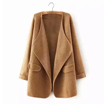 

Knitted Cardigan Coat Women Plus Size 6XL Autumn Spring Fashion Casual Long Sleeve Solid Lapel Cardigan Sueter Mujer