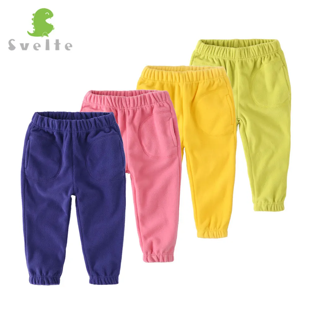 SVELTE/Детские повседневные однотонные флисовые штаны для мальчиков и девочек; брюки для весны и осени; детские спортивные брюки унисекс; От 2 до 7 лет