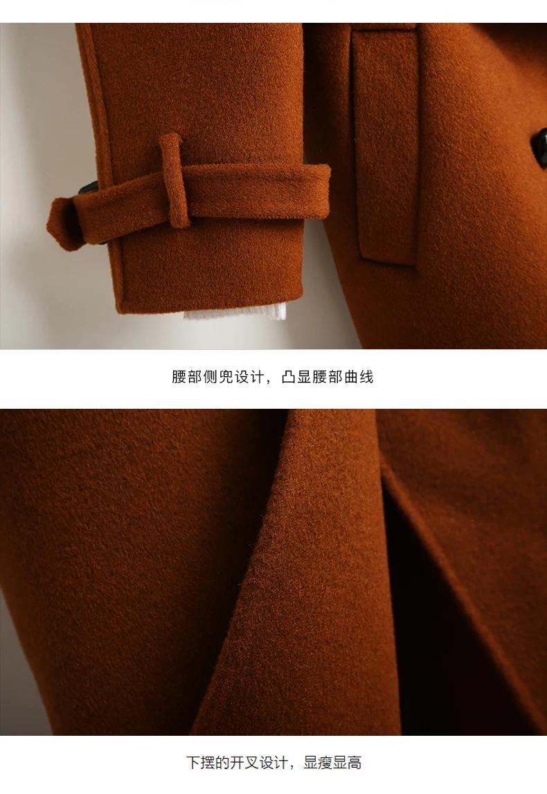 ALKMENE winter new double-faced cashmere coat women's long coat double-breasted woolen coat female cashmere coat