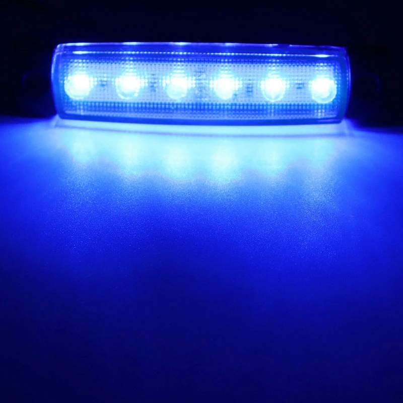 Габаритные фонари для автомобиля светодиодный 12/24V 6 SMD СВЕТОДИОДНЫЙ легковой автомобиль автобус грузовик боковой сигнал поворота Индикатор отметки светодиодный трейлерный светильник задняя сторона лампы - Цвет: Blue