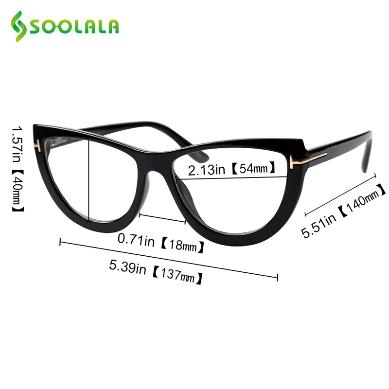 SOOLALA весна шарнир большой кошачий глаз очки для чтения женские очки оправа Очки для чтения для дальнозоркости 0,5 0,75 1,0 до 5,0
