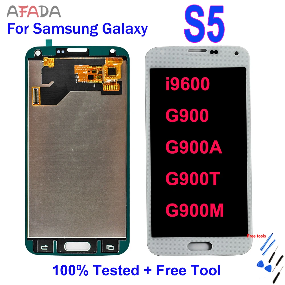 For Samsung Galaxy S5 G900A G900T G900M  LCD display Touch Screen Digitizer Assembly G900 i9600 LCD Screen