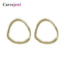 Carvejewl серьги-гвоздики неправильные круглые серьги-гвоздики для женщин ювелирные изделия матовое золото матовое серебряное покрытие подарок для девочки