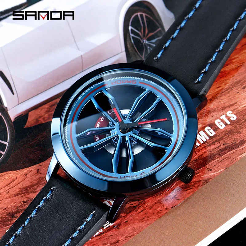 

SANDA Top Brand Luxury Quartz Watch Rotary Dial Trend Trendy Waterproof Stainless Steel Original Men Watch Reloj Hombres
