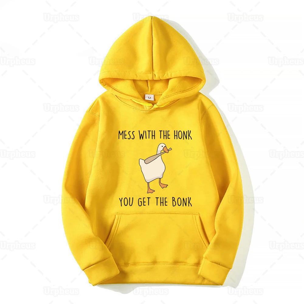 Funny Goose Game Hoodies Mess with The Honk You Get The Bonk Unisex Humor  Hoodie Pullover Sweatershirt