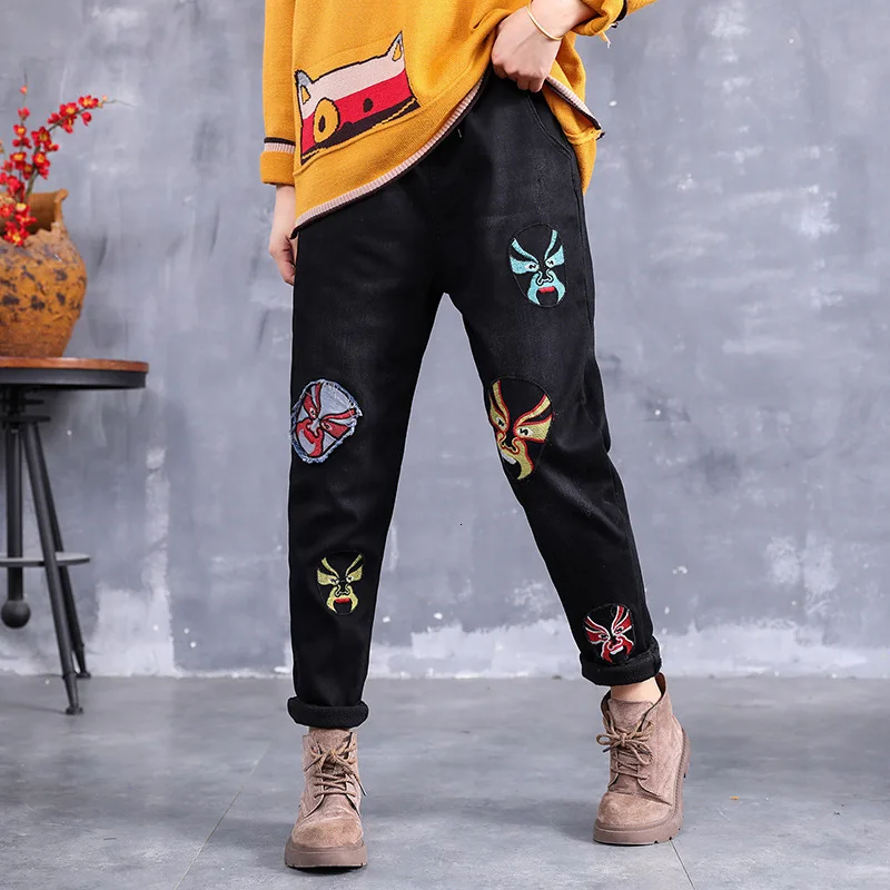 Max LuLu, модные корейские женские зимние джинсовые брюки в стиле панк, женские свободные джинсы с принтом, Винтажные эластичные утепленные меховые шаровары