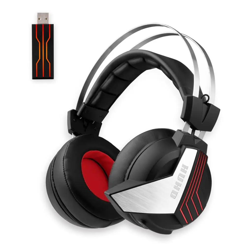 HUHD Professional USB Wireless Led Light Gamer Headset for PC PS4 XBOX ONE Gaming Headphones Bass Stereo PC Headset With Mic