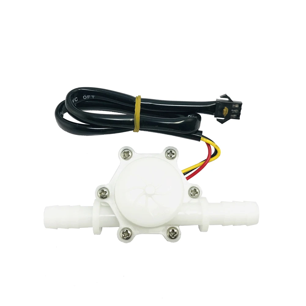 

5-24V USN-HS10PB Hall Effect Flow Sensor Water 0.5-10L/min 10mm OD Plug repeat error 1%Turbine Flowmeter 93.5mm Length