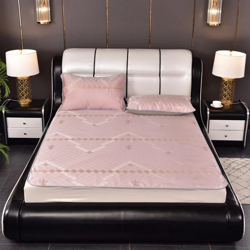 

1pc Bedding Sheet Luxury Printing Pink Color Full Cover Sheet Fitted Sheet Higher Quality for King Queen Size Bed No Pillowcases