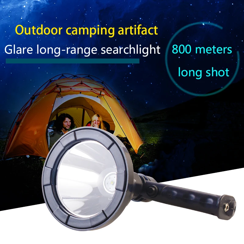 

Rechargeable Searchlight LED Flashlight Built-in 18650 Lithium battery High Power Outdoor Waterproof Camping Light Portable