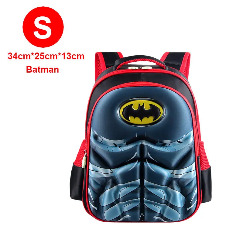 Red S Batman MARVEL, Супермен, Бэтмен, Человек-паук, Bacpac, Капитан Америка, детские школьные сумки для мальчиков и девочек, студенческий рюкзак для молодых людей - Цвет: Red S Batman