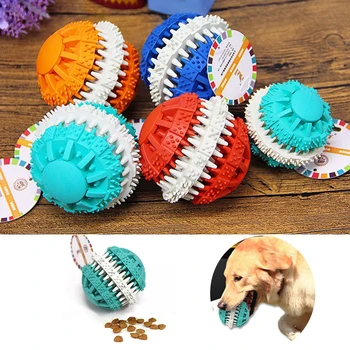 

Rubber Chew Ball Dog Molar Toy Funny Puppy Interactive Elasticity Balls Pet Leakage Food Balls Dogs Teeth Clean Bite Play Toys