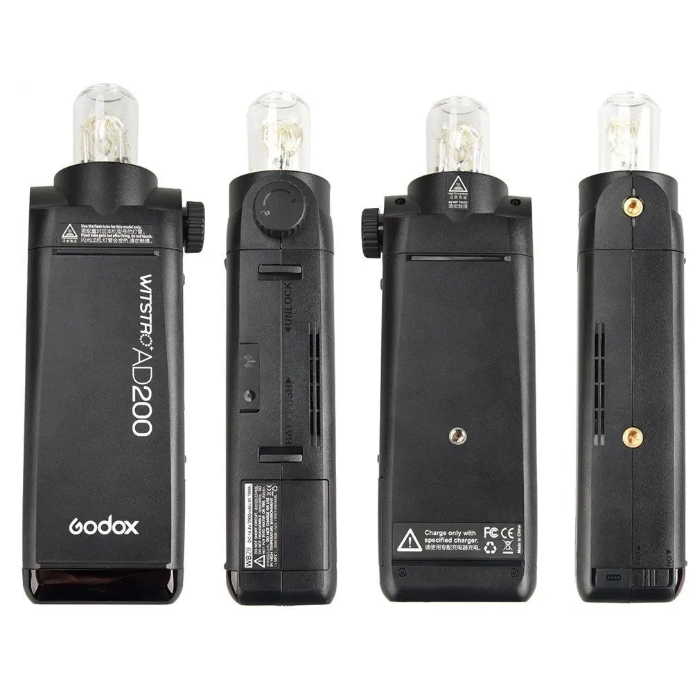 Godox AD200 комплект 200Ws 2,4G ttl карманная вспышка стробоскоп 1/8000 HSS Беспроводная монолайт 2900mAh литиевая батарея и голая лампа/Speedlite