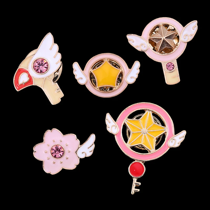 Аниме карточка Captor Sakura Kero меч Косплей Броши Эмаль Булавка на лацкан значок крылья